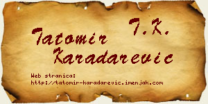 Tatomir Karadarević vizit kartica